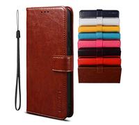 BRAND SET Flip Cover per Blackview A95, Custodia Pelle PU Magnetica Libro [Funzione Stand] [Slot Cart] Antiurto Custodia Portafoglio Per Blackview A95-Marrone