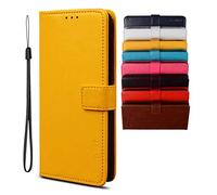 BRAND SET Flip Cover per Blackview A95, Custodia Pelle PU Magnetica Libro [Funzione Stand] [Slot Cart] Antiurto Custodia Portafoglio Per Blackview A95-Giallo