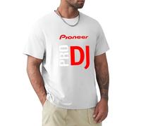 Brand t Shirt Men 2018 Pioneer DJ PRO Letter Printed Fashionable Round Neck T-Shirts Men's Short Sleeve T-Shirt X-Large White