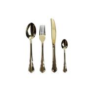 Brandani 51005 SET POSATE IMPERIAL GOLD SET 16 PEZZI INOX (4 Coltelli 4 Forchette 4 Cucchiai 4 Cucchiaini)