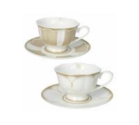 Brandani 51203 TAZZA THE GOLDEN EYE SET 2 PZ NEW BONE CHINA