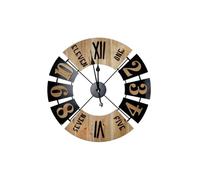 Brandani 51507 Orologio Industrial con Numeri Romani in Metallo e Legno - Ã˜ 60 cm - Design Elegante e Moderno