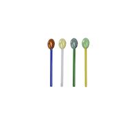 Brandani 51699 CUCCHIAINO RAINBOW COLORI ASSORTITI SET 4 PZ VETRO, 13 cm