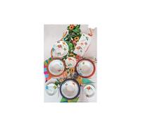 Brandani 51713 TAVOLA 18 PZ ARIA PORCELLANA, Set 24pz 6 Piani 6 Fondi 6 Dessert, 27cm, 22.5 cm, 19 cm