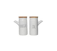 BRANDANI 51944 New Age Set Olio & Aceto 2 pz in dolomite con tappo in bambù, 350 ml