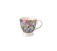 BRANDANI 52131 Mug Samba Brasilia New Bone China Capienza 400 ml d 10x10,5h cm Set 2 Pezzi