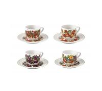 Brandani 52162 Tazzine Caffè Le Primizie Set 4pz Porcellana