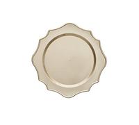 Brandani 52328 Sottopiatto Smerlato Champagne Set 4 Pezzi Diametro 33 cm Colore Champagne Materiale PP