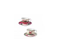 Brandani 52353 Set 2 Tazze The Con Piatto Cantico Capacita 250 ml Diamtro 15x8h cm