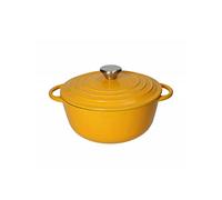 Brandani 52574 CASSERUOLA COCOTTE GIALLA GHISA SMALTATA CAPACITA 4 LT, 24x33x18h cm, 4,8 kg