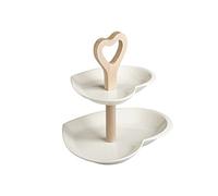 BRANDANI 53084 - Alzata per torte a doppio cuore, colore: Bianco