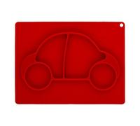Brandani 53103 vassoio pappa in silicone antiscivolo color rosso a forma di macchinina