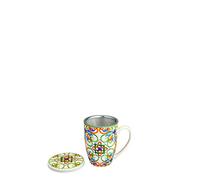 Brandani 53713 Mug Medicea Giglio New Bone China C/Infusore Inox d 8x11,5h cm