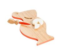 brandani 55415 tagliere pellicano bamboo con coltello da formaggio antiaerente acciaio inox CM 34X24