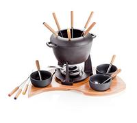 Fonduta Mezzaluna con Supporto set 17 pezzi Ghisa Bamboo