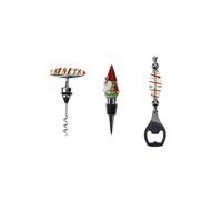 Brandani 81103 SET VINO CHRISTMAS 3 PEZZI VETRO/INOX/ZINC ALLOY - Elegante Set da Vino per le FestivitÃ