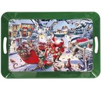 BRANDANI 83227 Vassoio Christmas Verde Metal