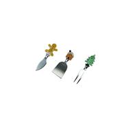 BRANDANI 84519 Coltelli Formaggio Christmas Set 3 Pezzi Vetro/Inox