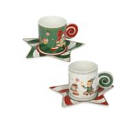 BRANDANI 84562 TAZZA ELFOMAGIA SET 2 PZ NEW BONE CHINA