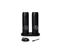 Brandani 85154 Macina Sale/Pepe Elettrico Ricaricabile Con Supporto, Set 2 pz Abs, 16.5x20h cm