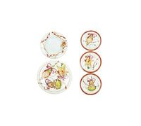 BRANDANI 89692 Servizio Tavola 18 Pezzi Gioco Di Luci Porcellana 6 Piani 6 Fondi 6 Dessert 27/23/19 cm Natale