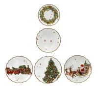 Brandani 89900 - Set Tavola 18 Pz Christmas in Porcellana - Elegante Set di Piatti con Design Natalizio per Festeggiamenti
