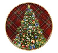 Brandani 89908 Piatto Portata Christmas Tartan in Porcellana - Ã˜ 30 cm - Elegante e Festoso per Servire Dolci e Stuzzichini