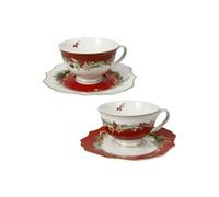 Brandani 89962 Tazza Thé Carol Set 2 pz New Bone China - Tazze con piattino, Ã˜ 16,5 cm