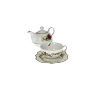Brandani 89965 Teiera con Tazza e Piattino Carol in New Bone China - Eleganza Festiva