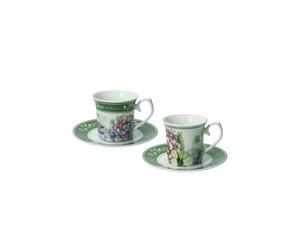 BRANDANI 92250 TAZZINA CAFFE FLORA SET 2 PZ NEW BONE CHINA ø 13x7 h cm