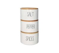 BRANDANI Barattolo Spezie New Age Set 3 Pezzi Impilabili Dolomite 12x26cm