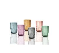 BRANDANI BICCHIERE PLISSE' SET 6 PZ COLORI ASSORTITI VETRO 51068