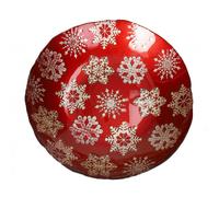BRANDANI Centrotavola Coppa Christmas Stelline 40cm Vetro Rosso Oro Tavola di Na