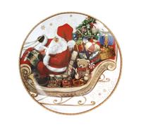 BRANDANI Christmas Piatto da Portata Coupe 30cm Porcellana Tavola di Natale