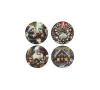 BRANDANI Christmas Sottopiatto Natalizio in PP Set 4 Pezzi 33cm