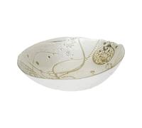 BRANDANI Ciotola Coppa Regalomagia 22cm Vetro Bianco Oro Tavola di Natale