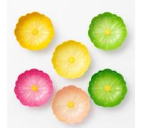 BRANDANI - Ciotole Fiore in Melamina, Set 6 pezzi, d16,5 cm, colori assortiti (verde/giallo/rosa), BPA free, lavastoviglie, 51297