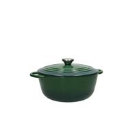 Brandani, Cocotte verde in ghisa smaltata con coperchio cm 24 Lt 4