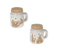 BRANDANI collezione Pandizenzero set 2 pezzi Sale e Pepe ceramica stoneware