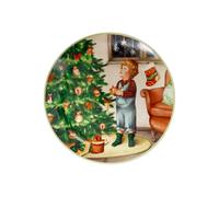 BRANDANI Cuccioli Piattino Natalizio Bimbo con Alberello 30cm Porcellana