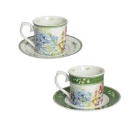 BRANDANI Flora Set 2 Pezzi Tazza Te con Piattino 150ml Porcellana
