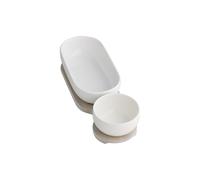 Brandani Gift Group S.A.S. Antipastiera esclamativo porcellana bianca con supporto bamboo naturale Antipastiera esclamativo porcellana bianca con supporto bamboo naturale