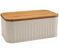 Brandani Gift Group S.A.S. Porta pane avorio con tagliere in bamboo, 30,5 x 18 x 12h cm Porta pane avorio con tagliere in bamboo, 30,5 x 18 x 12h cm