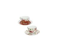 BRANDANI “Gioco di Luci” Set 2 tazzine caffè con piattino - New Bone China, d 13×8 h - Forno, microonde, freezer, lavastoviglie.