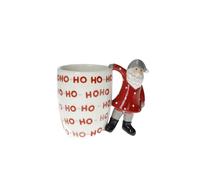 BRANDANI Ho-Ho-Ho Tazza Mug con Santa Claus 13x14cm Tavola di Natale
