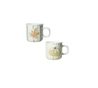 BRANDANI “Le Zucche” Tazze caffè Zucca e Vite set 2 pz in stoneware D 8,5×8 h - decoro a rilievo.