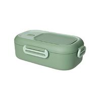 BRANDANI LUNCH BOX C/DOPPIO COMPARTO E POSATA VERDE SALVIA INOX/SILICONE 51112