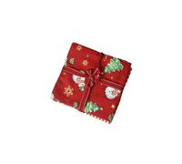 BRANDANI Natale tessile set 2 strofinacci 1 rosso Frosty con decori 1 a quadretti con fiocco rosso della collezione Racconti 50x70 cm