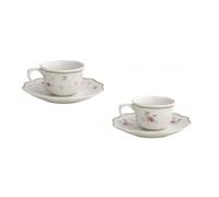 BRANDANI Nonna Rosa Set 2 Tazze Caffè 90ml Porcellana