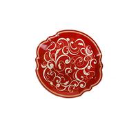 BRANDANI PIATTO PORTATA FILO D'ORO ROSSO PORCELLANA NATALIZIO NATALE 52710